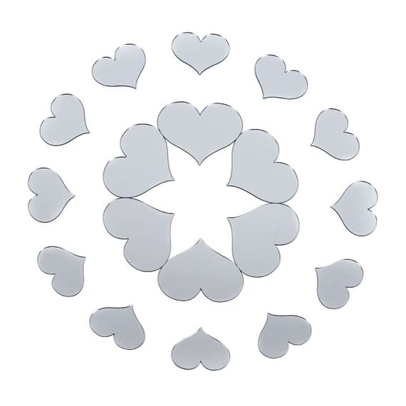 Дзеркальний декор акриловий самоклеючий срібло, 18шт (D) SW-00002524