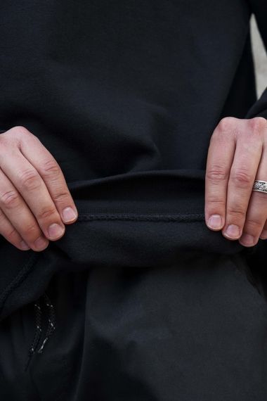 Утеплений оверсайз світшот на флісі з принтом Without Deadly Black | Зображення 5