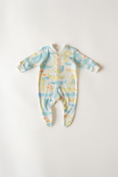 Чоловічки інтерлок принт Крокодил світлий від 1 до 18 месяців 68