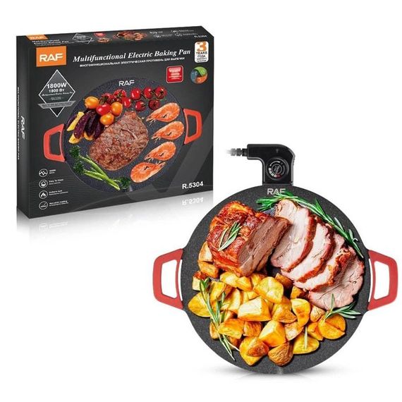 Електричний лист для смаження гриль з антипригарним покриттям RAF R.5304 1800W Варильна поверхня PH-57 | Зображення 6