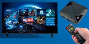 Игровая ТВ-приставка M8 mini 4K на Android TV с встроенным эмулятором ретро-игр и джойстиками