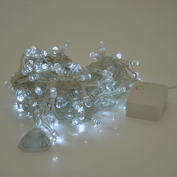 Гірлянди 120LED (Штора-Конус) White, 8 режимів, 3х0,3 метра, прозора ізоляція, BOX | Зображення 1