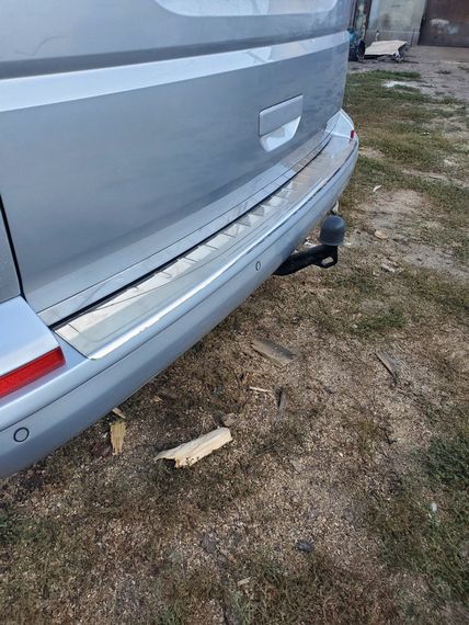 Накладка на задній бампер Omsa Глянець (1 двері, нерж) для Volkswagen T6 2015-2024, рр