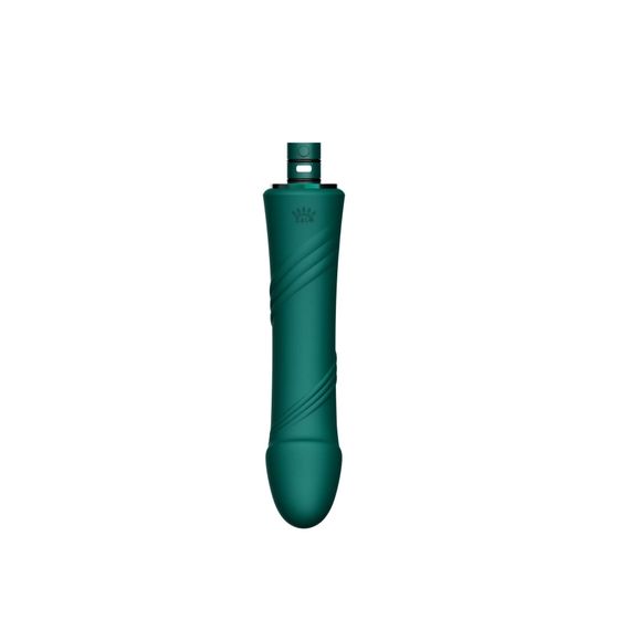 Компактна смарт секс-машина Zalo – Sesh Turquoise Green, 2 насадки, пульт ДК, кристал Swarovski | Зображення 7