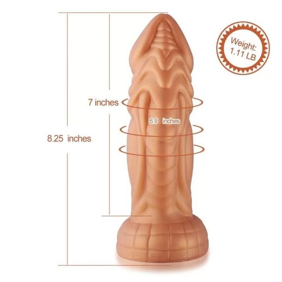 Фалоімітатор з вібрацією Hismith Slightly Curved Vibrating Silicone Dildo Monster Series, KlicLok | Зображення 1