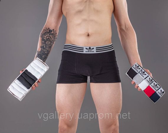 Чоловічий комплект трусів Adidas, подарунковий набір чоловічих трусів Адідас у коробці на 5 штук, набір трусів Адідас | Зображення 3
