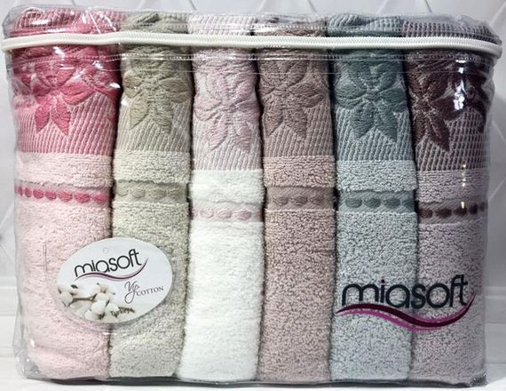 Набір 6 рушників Pupilla Miasoft Kardelen 50х90см (лицьові), бавовна