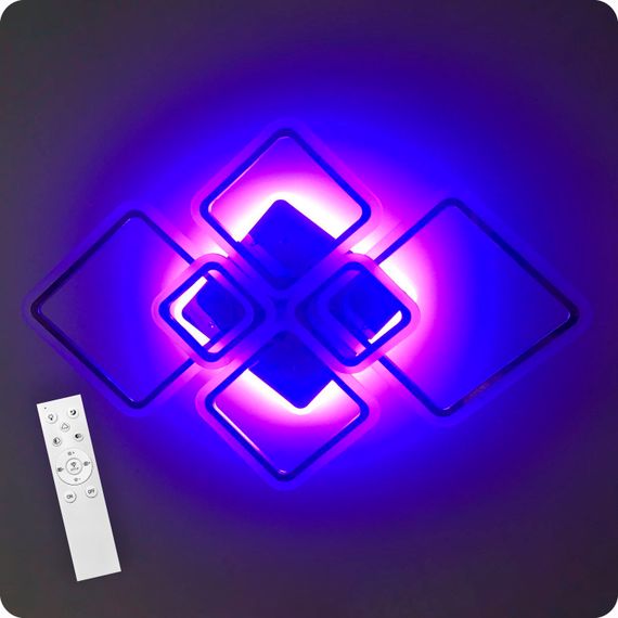 Люстра світлодіодна 517 Light 3color з пультом 150Вт Хром (01553) | Зображення 2