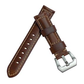 Кожаный ремешок Primolux F001 Steel buckle для часов Garmin Vivoactive 3 / Vivomove HR  - Brown