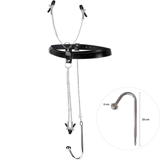 Бондажний набір із металевим анальним гаком №2 Art of Sex Blanca Bondage set with anal hook №2 Sex Aura