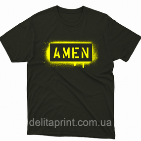 Футболка з християнським принтом "Амінь" Amen FH-1