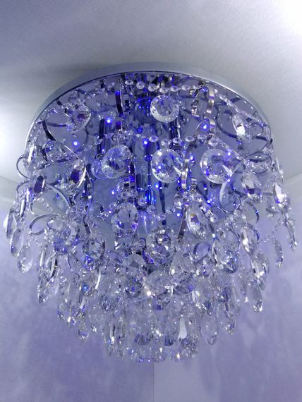 Люстра стельова кришталева з пультом 25482 Хром 45х60х60 см. | Зображення 3