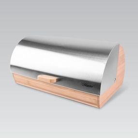 Хлібниця дерев'яна Maestro MR-1673S з кришкою з нержавіючої сталі