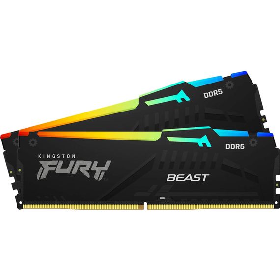 Модуль пам'яті для комп'ютера DDR5 64GB (2x32GB) 6000 MHz Beast RGB EXPO Kingston Fury (ex.HyperX) (KF560C30BBEAK2-64) | Зображення 3