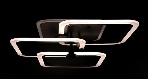 Люстра світлодіодна стельова LED світильник для квартири на стелю лед з пультом 25768 Чорний 13х45х53 см. | Зображення 4