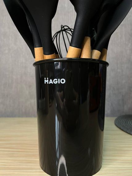 Набор кухонных принадлежностей с подставкой Magio MG-1141, 12 предметов, силикон | Зображення 2