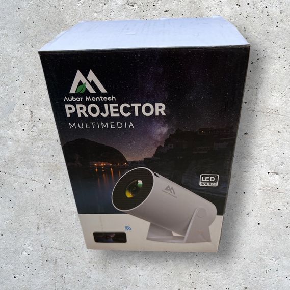 Мини-проектор Aubor Mentech с Wi-Fi и Bluetooth, портативный проектор 180°, поддержка 1080P, проектор с Androi | Зображення 1