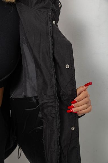 Куртка женская зимняя короткая, цвет черный, 244R983 | Зображення 6