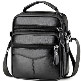 Мужская сумка-барсетка кожанная черная Tiding Bag 75003