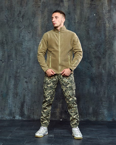 Тактична флісова кофта бежевий S L | Зображення 3