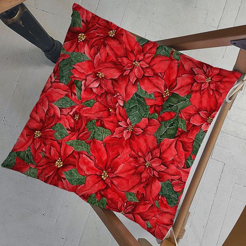 Подушка на стул с завязками Рождественник 40x40x4 см (PZ_23NG011)