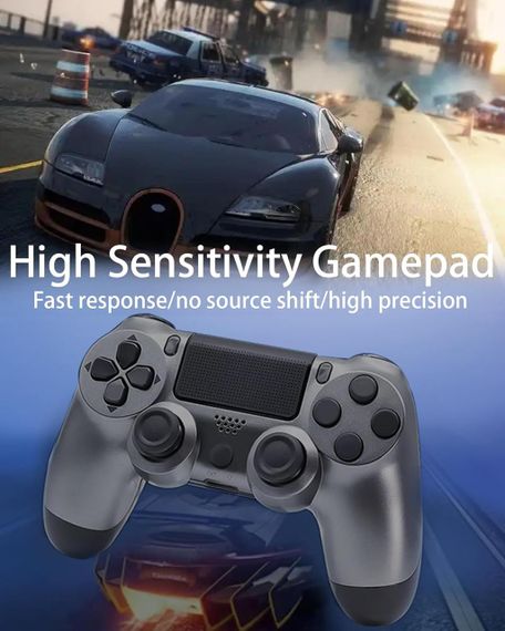 Бездротовий контролер для PS-4, сумісний з Bluetooth-контролерами P-S4/Pro/Slim/ПК, подвійна вібрація, сенсорна панель, аудіороз’є | Зображення 3