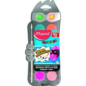 Краски для рисования Maped акварельные COLOR PEPS 12 цветов + кисточка (MP.811520)