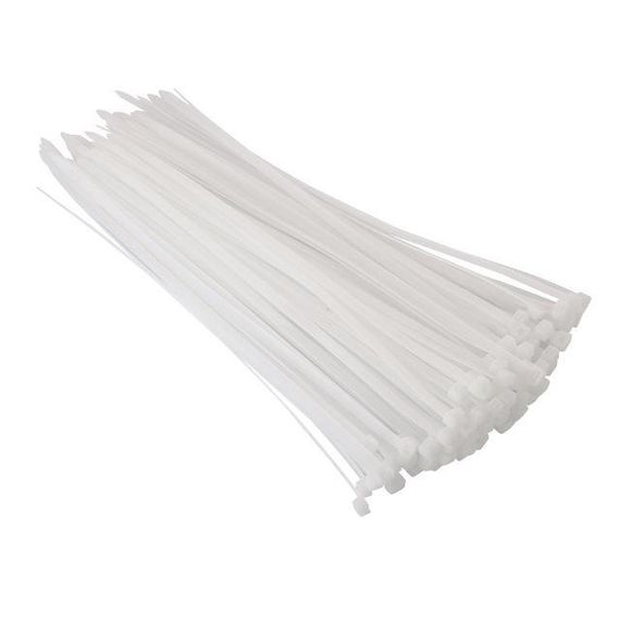 Хомут пластиковий 7,6*350 мм, білий, 100 од. INTERTOOL TC-7635 | Зображення 1