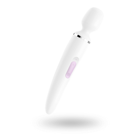 Вібромасажер Satisfyer Wand-er Woman (White/Chrome), водонепроникний, потужний, розмір XXL Sex Aura