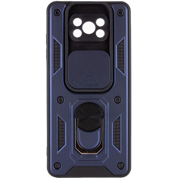 Ударостійкий чохол Camshield Serge Ring для Xiaomi Poco X3 NFC/Poco X3 Pro TPU+PC, Шторка на камеру, Синій | Зображення 1