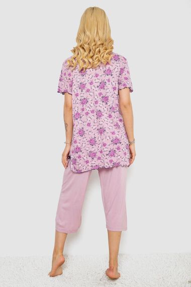 Пижама женская с принтом  -уценка, цвет сиреневый, 243R6971-U-1 | Зображення 3