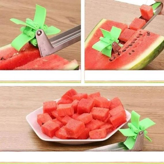 Нож для нарезки кубиком арбуза и дыни Зеленый