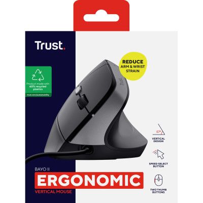 Мышка Trust Bayo II Ergonomic USB Black (25144) | Зображення 2