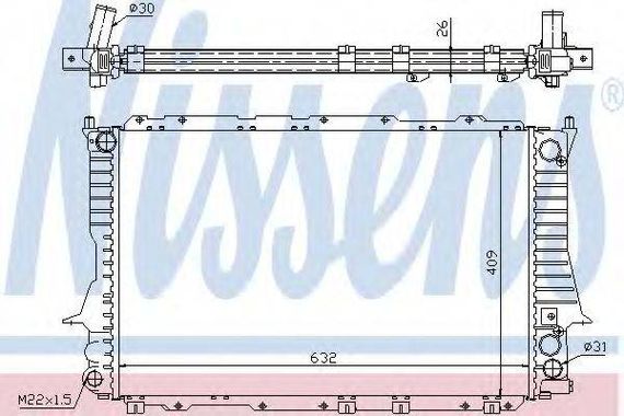 Радіатор охолодження AUDI 100A6 (C4) (вир-во Nissens) NISSENS 60459 на AUDI 100 седан (4A, C4)