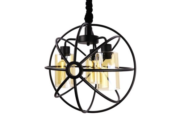 Люстра підвісна LOFT на 3 лампочки 25038 Чорний 50-100х40х40 см. | Зображення 2