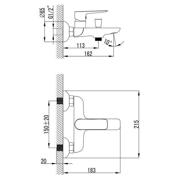Змішувач для ванни Corso 9620200 | Зображення 1