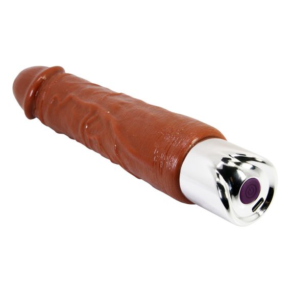 Перезаряжаемый вибратор реалистик Pretty Love - Rufus Pro Realistic Vibrating Dildo Brown, BW-500082DC Sex Aura | Зображення 3