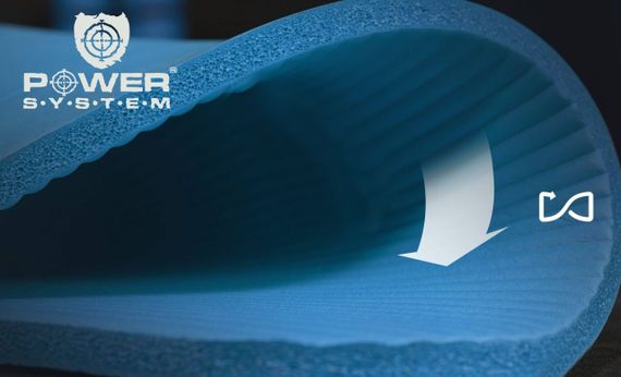 Килимок для йоги та фітнесу Power System PS-4017 NBR Fitness Yoga Mat Plus Blue (180х61х1) | Зображення 7