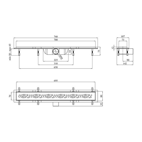 Лінійний трап Kroner KRP Harz M70 Muster із сухим затвором (CV029586) | Зображення 1