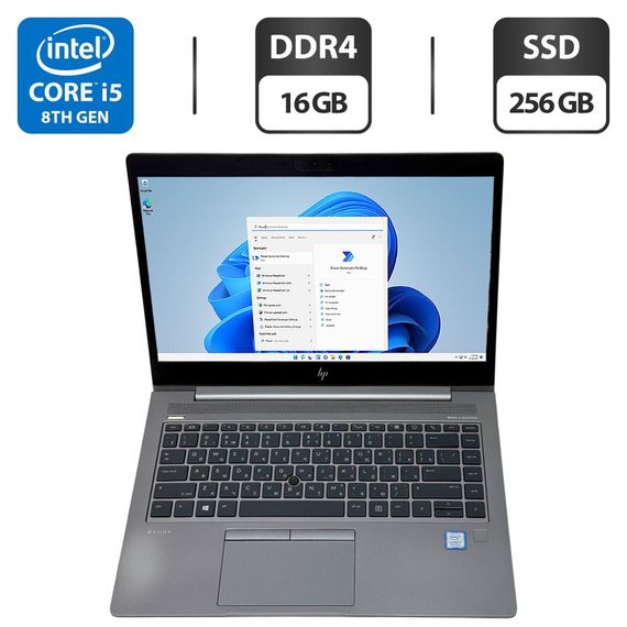 Ультрабук Б-клас HP ZBook 14u G6 / 14" (1920x1080) IPS / Intel Core i5-8365U (4 (8) ядра по 1.6 - 4.1 GHz) / 16 GB DDR4 / 256 GB SSD / Intel UHD Graphics 620 / WebCam / Windows 11 Pro б/в