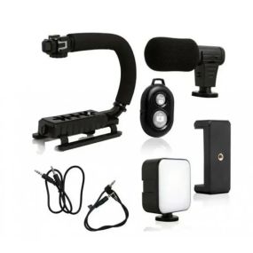 Ручка стабилизатор AY-49U для видеокамер фотоаппаратов Uобразный кронштейн для телефона с микрофоном вспышкой