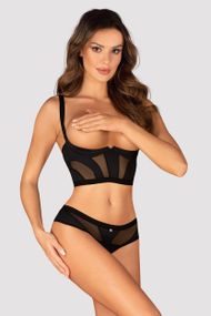 Комплект открытый Obsessive Chic Amoria set otwarty Черный M/L