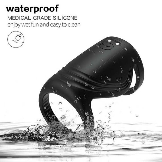 Смарт насадка на пенис с вибрацией Black Velvets Sleeve синий | Зображення 6