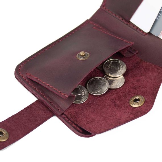 Кошелек mini redison Wally Burgundy кожаный | Зображення 5