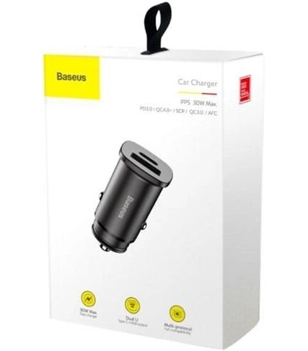 Автомобільний зарядний пристрій Baseus Square Dual-USB Quick Charge Car Charger Black | Зображення 3