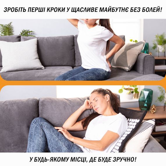 Коврик массажный  с подушкой акупунктурный-аппликатор Кузнецова,игольчатый массажный коврик черный с белым | Зображення 2