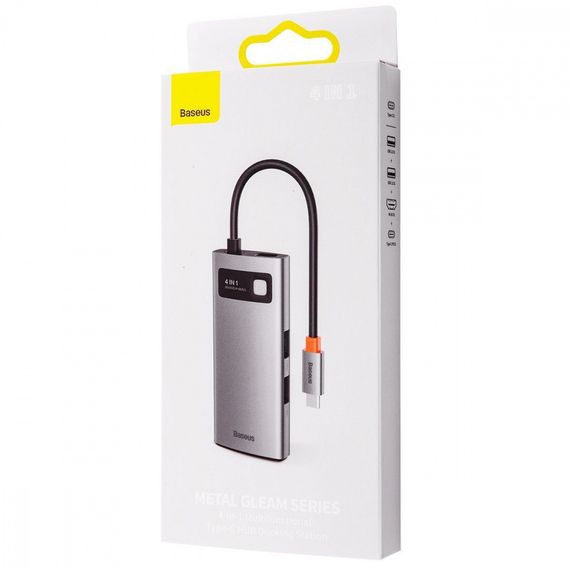 USB-Хаб Baseus Metal Gleam Series 4-in-1 Type-C gray | Зображення 1