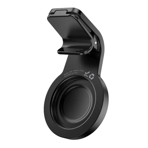 Автодержатель для смартфонов Hoco H59 магнитный из ABS и алюминия с кольцевым магнитом черный-серый | Зображення 5
