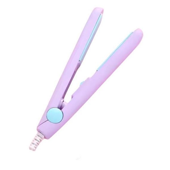 Міні-плойка прасок для волосся дорожня Make Time Фіолетовий з блакитним