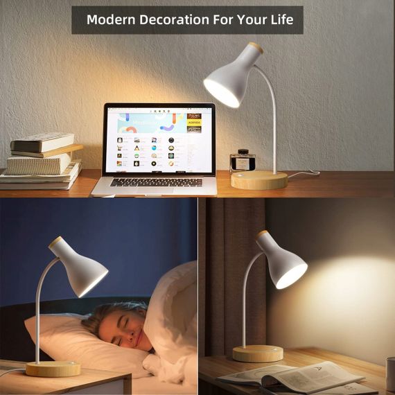 Lalisu настільна LED-лампа, дерев’яна регульована, біла | Зображення 5